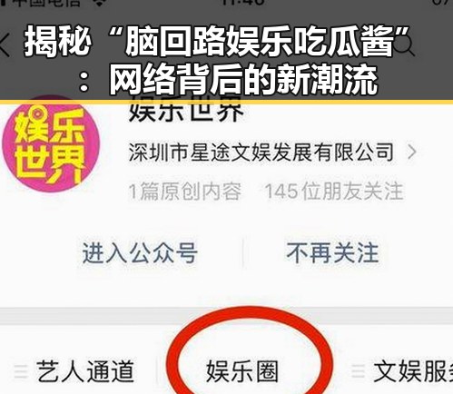揭秘“脑回路娱乐吃瓜酱”：网络背后的新潮流